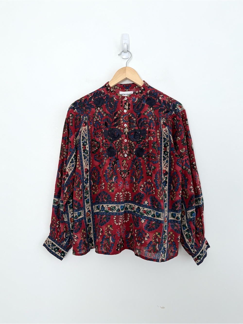Antik Batik Tamir Embroidered Cotton Crepe Blouse - Picture 5 of 12